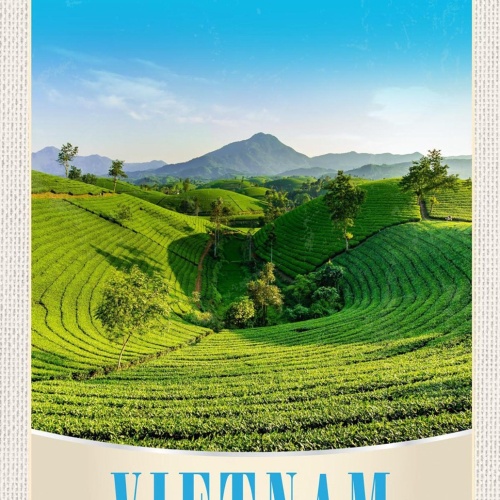 Schild Spruch Vietnam Terassen Plantage Berge JW