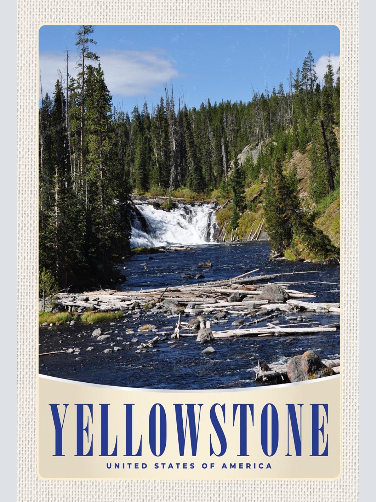 Schild Spruch Yellowstone Nationalpark United States of America USA Fluss JW