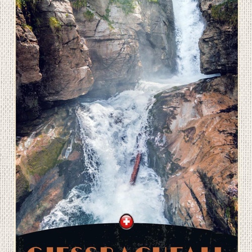 Schild Spruch Giessbachfall Wasserfall Switzerland Schweiz Klamm JW