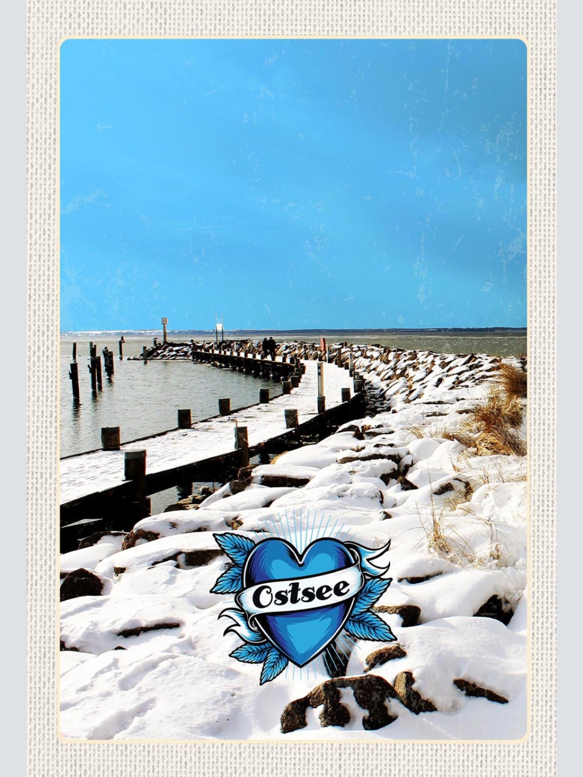 Schild Spruch Liebe Herz Ostsee Deutschland Meer Winter  JW