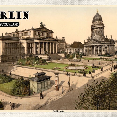 Schild Spruch Berlin Deutschland Schillerplatz Historisch JW