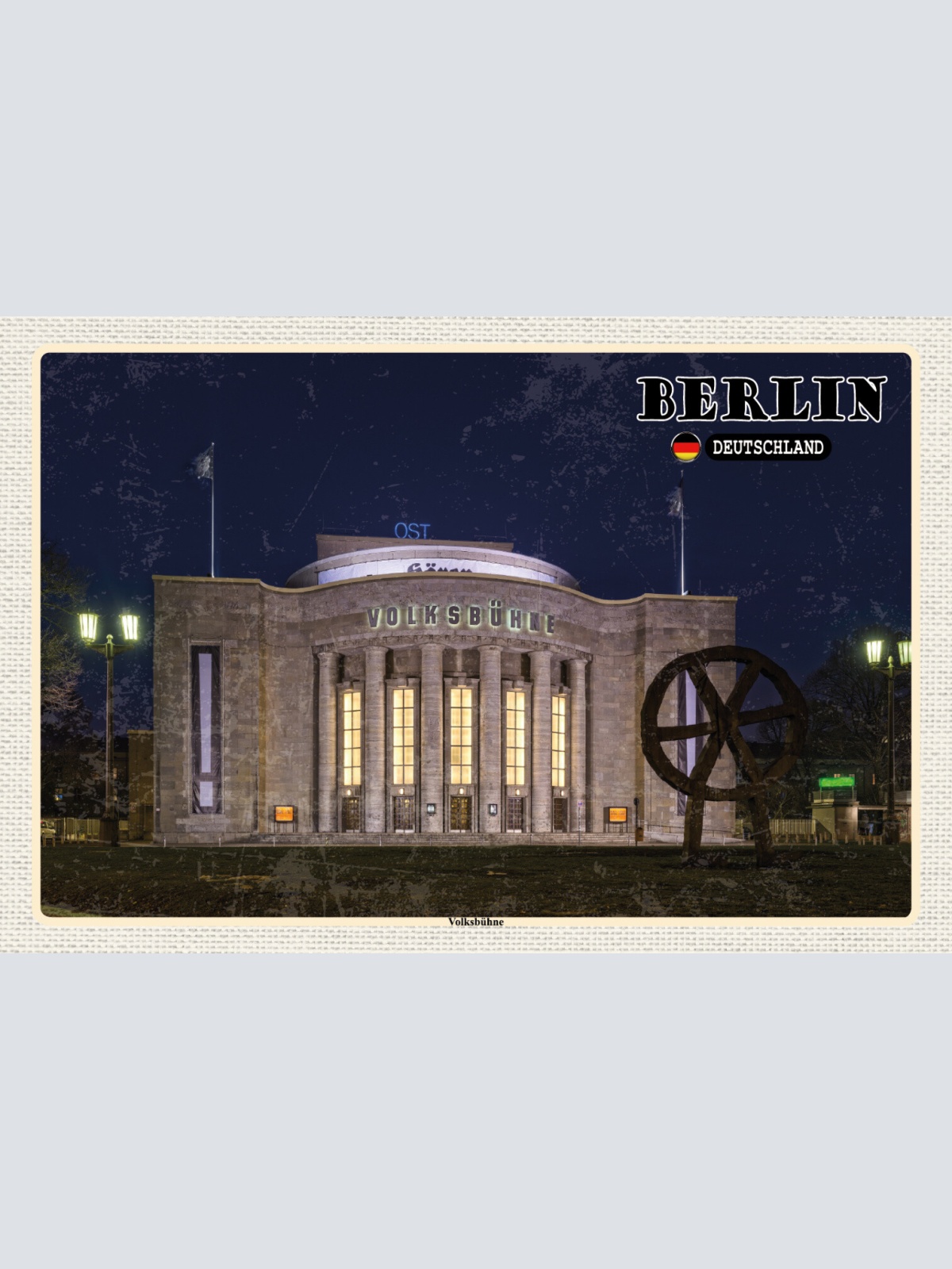 Schild Spruch Berlin Deutschland Volksbühne JW