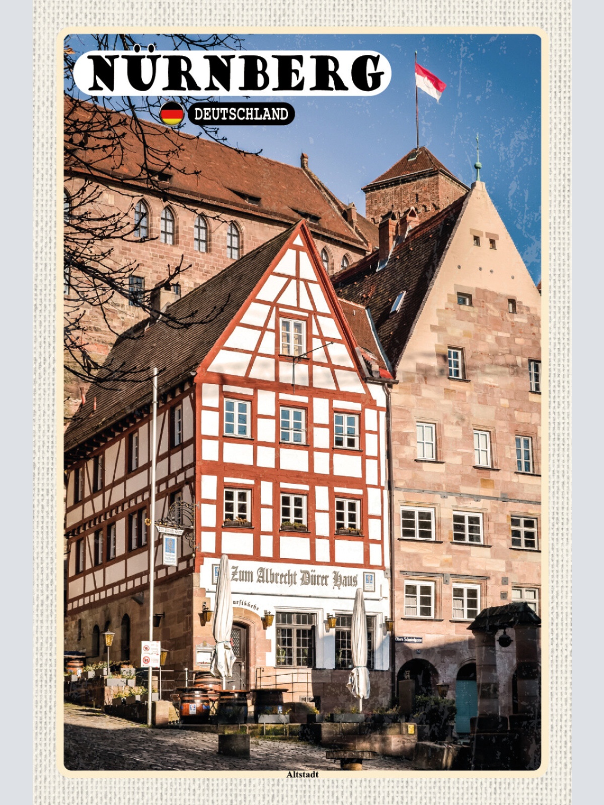 Schild Spruch Nürnberg Deutschland Altstadt JW