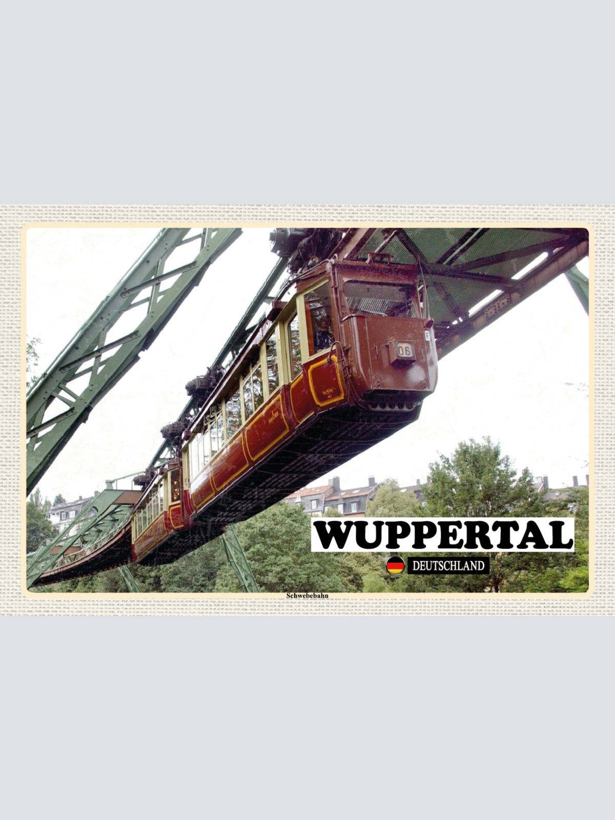 Schild Spruch Wuppertal Deutschland Schwebebahn JW
