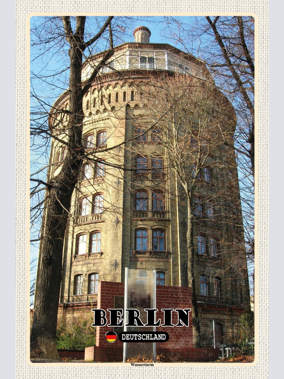 Schild Spruch Berlin Deutschland Wasserturm JW