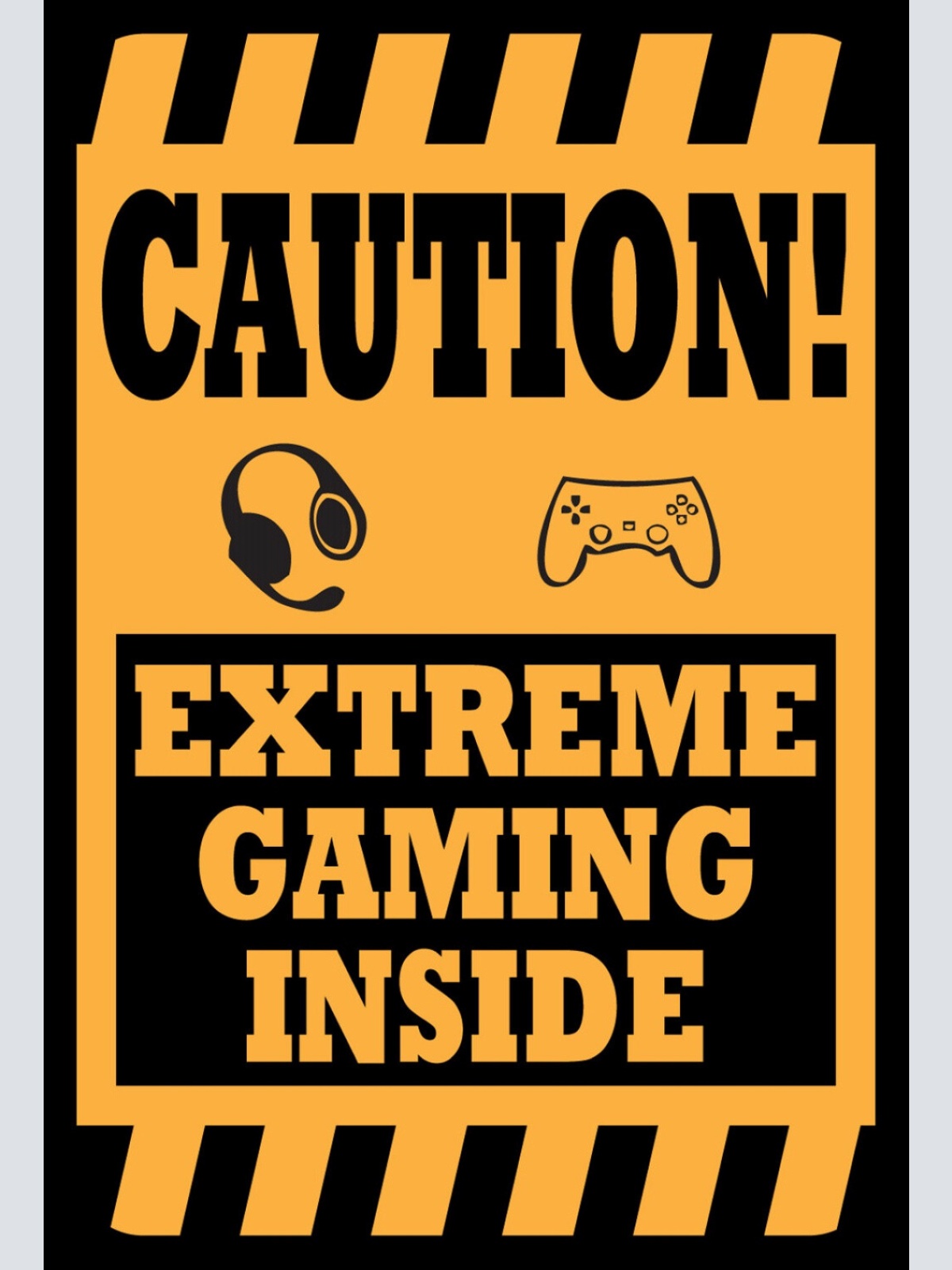 Schild Spruch Caution Extreme Gaming Inside Achtung Extrem Computerspieler JW