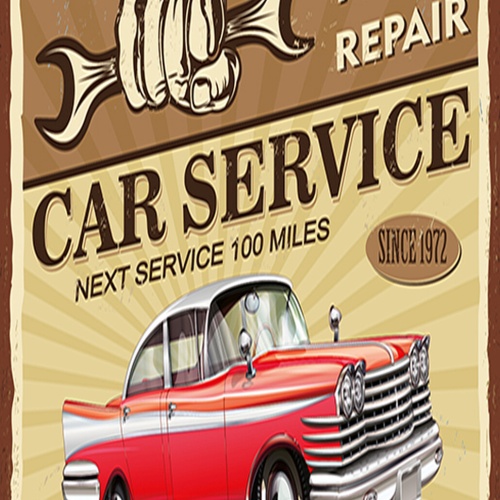 Schild Spruch Car Service Auto Repair Autowerkstatt Oldtimer Comic JW