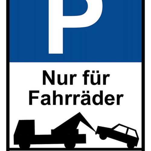Schild Spruch Parken nur für Fahrräder Widerrechtlich abgestellte Fahrzeuge JW