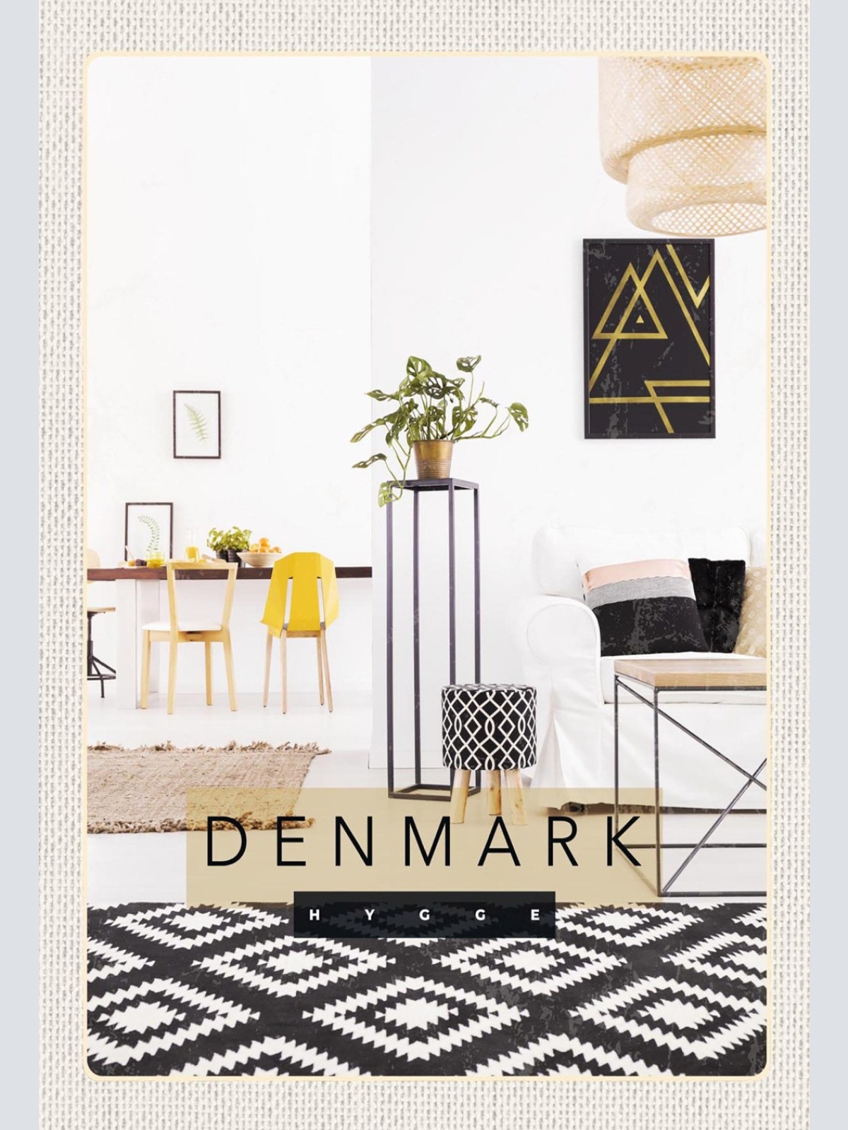 Schild Spruch Hygge Denmark Dänemark Designwohnzimmer JW