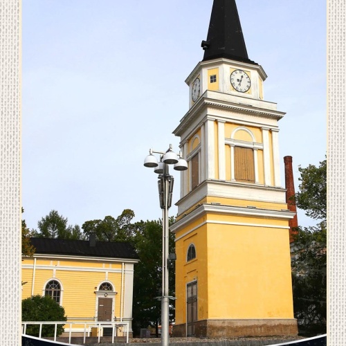 Schild Spruch Tampere Finland Finnland Kirchturm JW