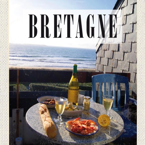Schild Spruch Bretagne France Frankreich Meer Essen JW