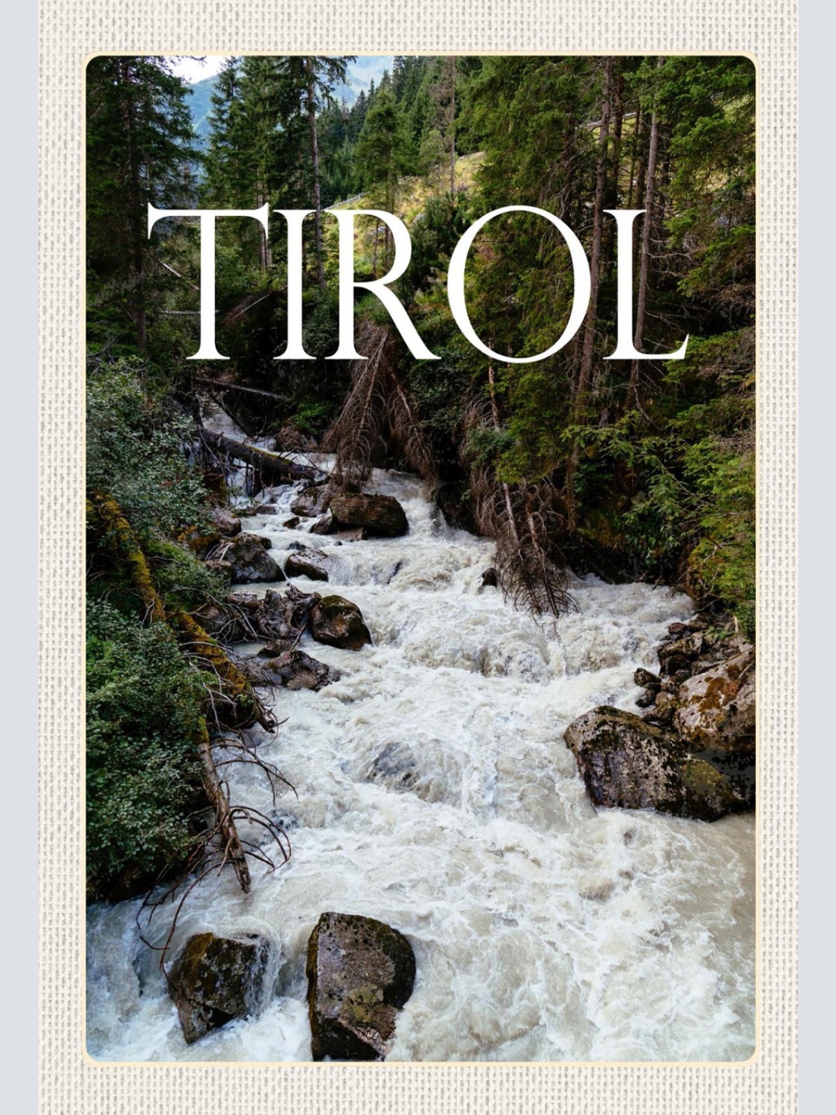 Schild Spruch Tirol Österreich Wildbach Wald JW