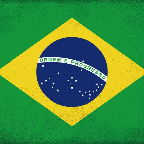 Schild Spruch Nationalflagge Brasilien JW