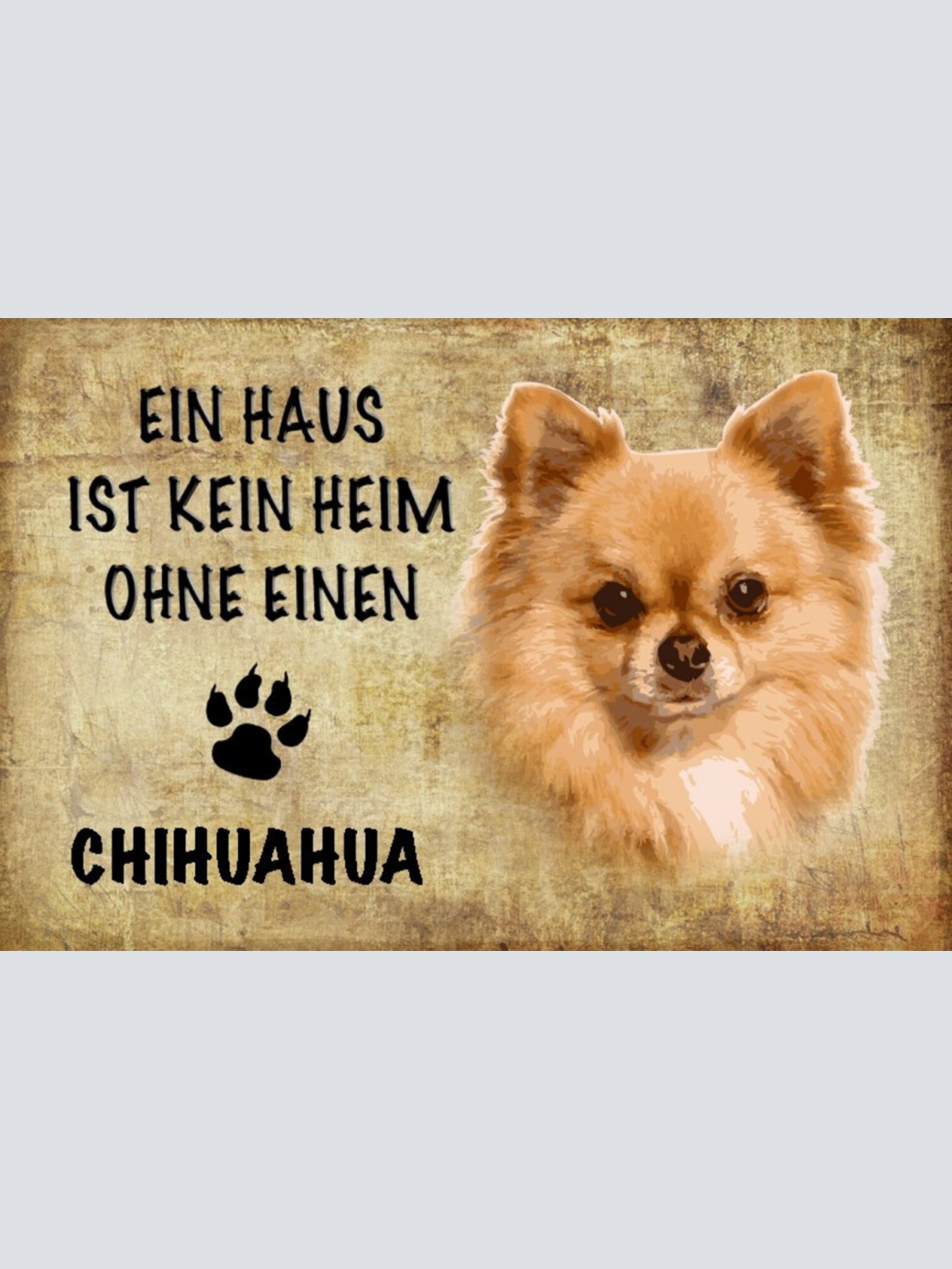Schild Spruch Haus ist kein Heim ohne Chihuahua Hund JW