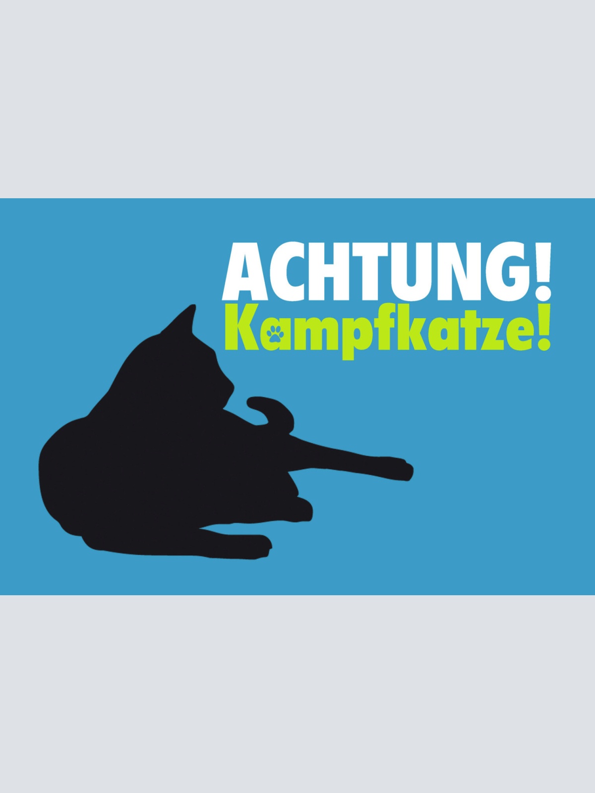 Schild Spruch Achtung Kampfkatze JW