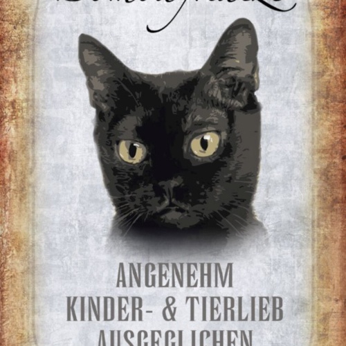 Schild Spruch Bombaykatze Steckbrief Angenehm Ausgeglichen JW