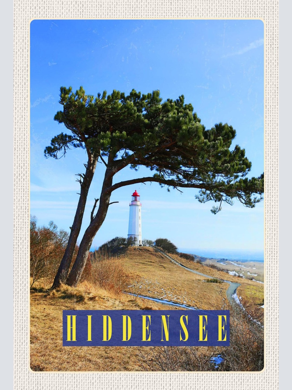 Schild Spruch Hiddensee Deutschland Strand Meer Leuchturm JW