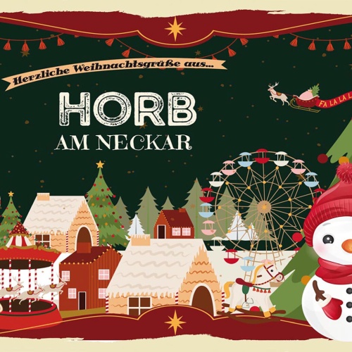 Schild Spruch Herzliche Weihnachtsgrüße aus Horb am Neckar JW