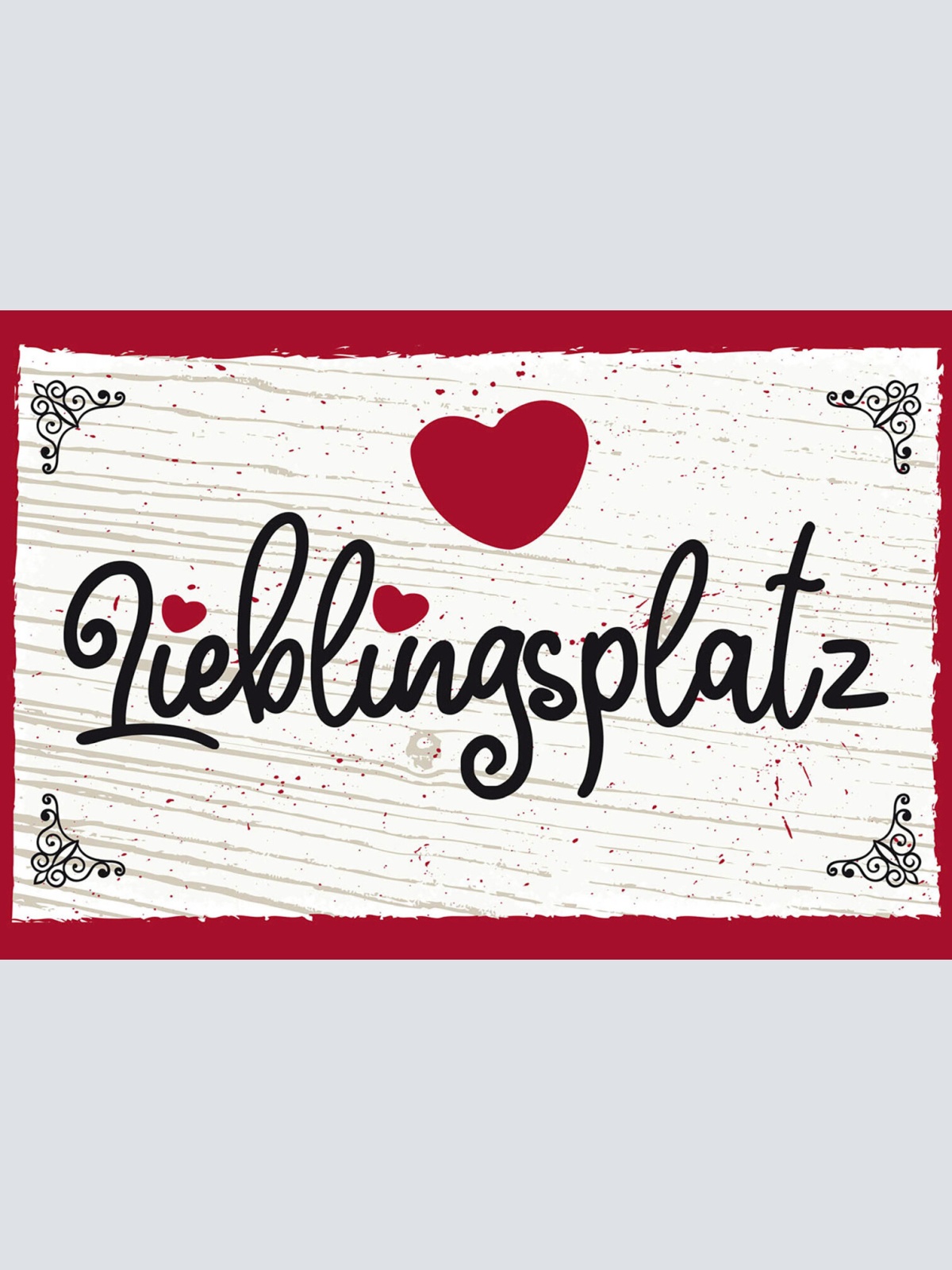 Schild Spruch Lieblingsplatz Herz JW