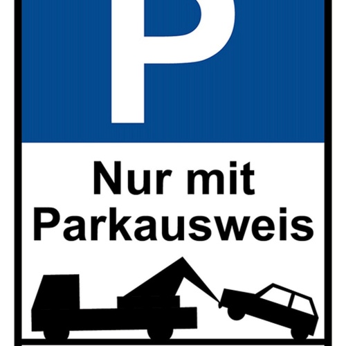 Schild Spruch Parken nur mit Parkausweis Widerrechtlich abgestellte Fahrzeuge JW
