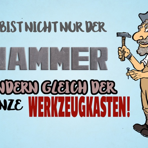 Schild Spruch Du bist nicht nur Hammer Sondern gleich ganzer Werkzeugkasten JW