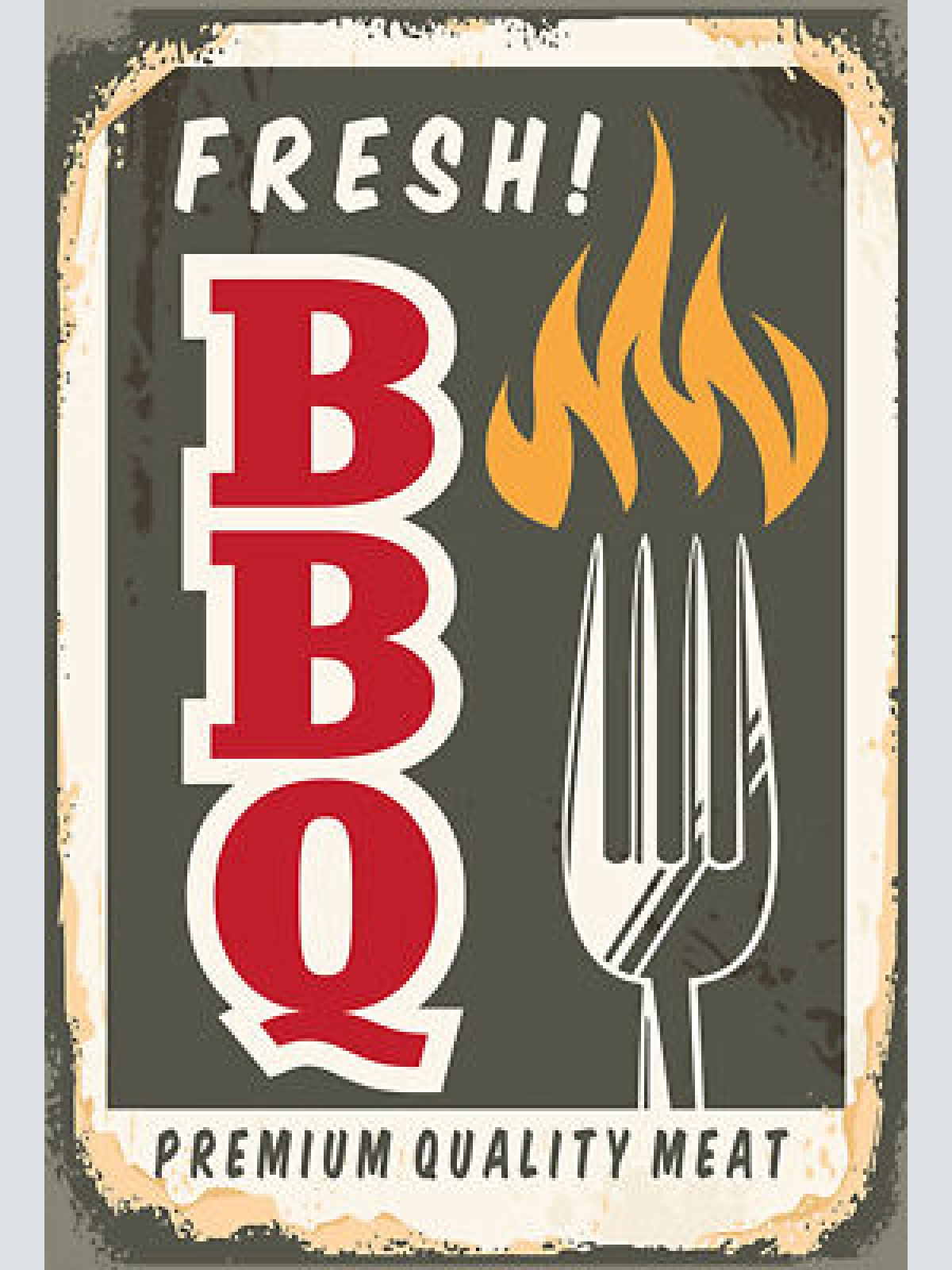 Schild Spruch Fresh BBQ Premium Quality Meat Grillen Essen JW