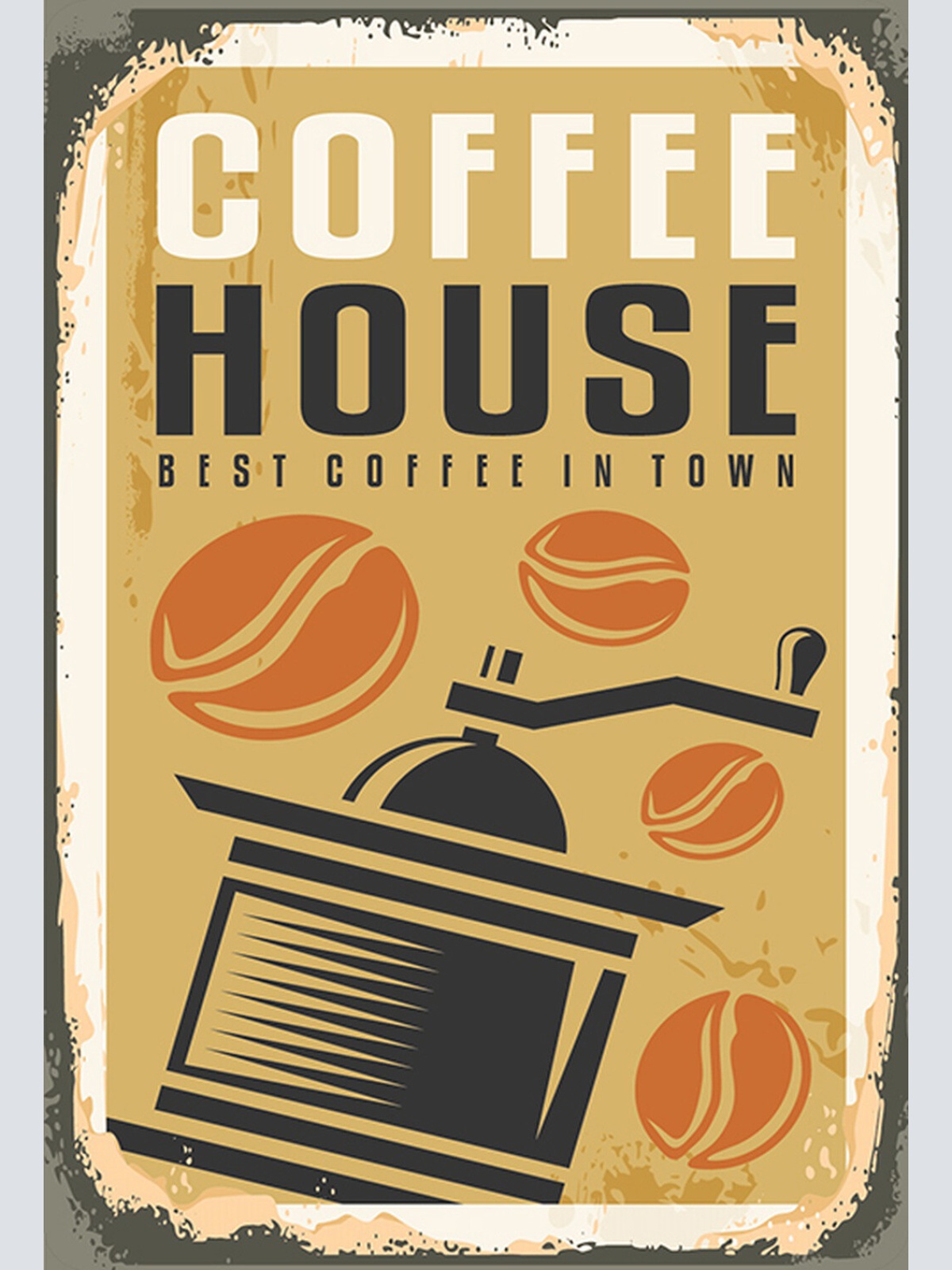 Schild Spruch Coffee House Best Coffee in town Kaffeehaus Essen Comic JW