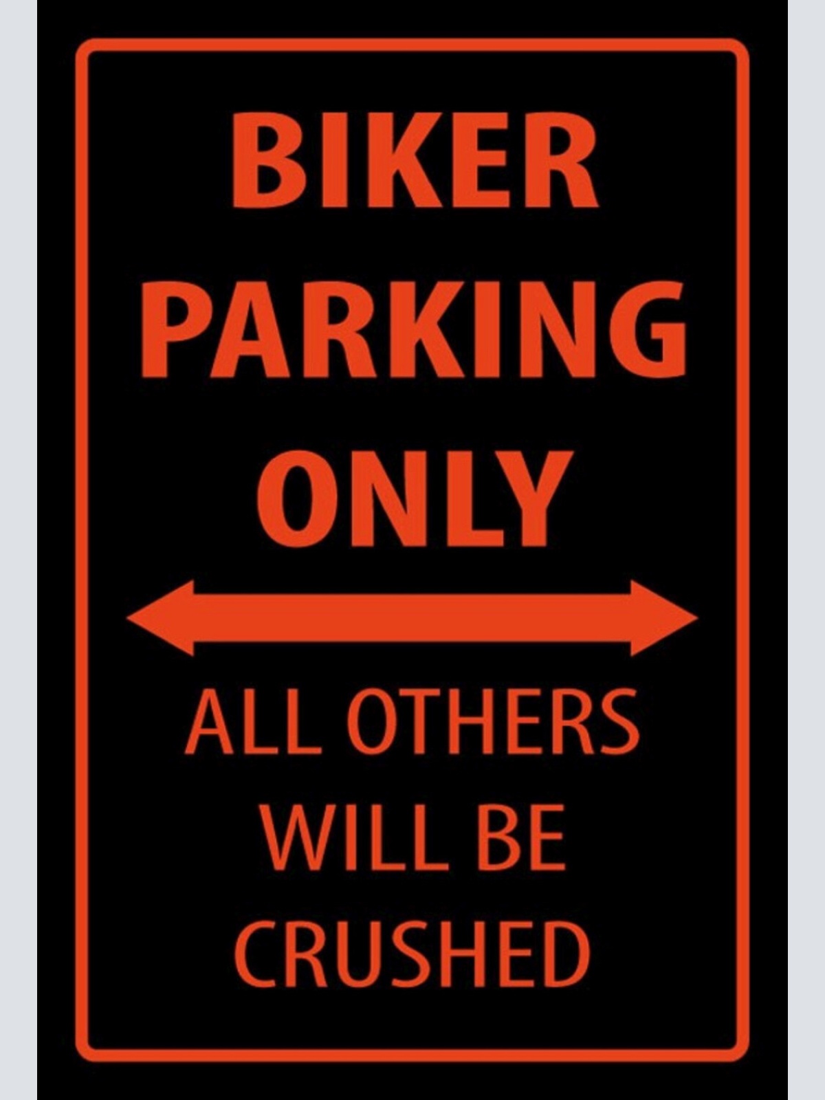 Schild Spruch Biker Parking Only Motorradparkplatz JW