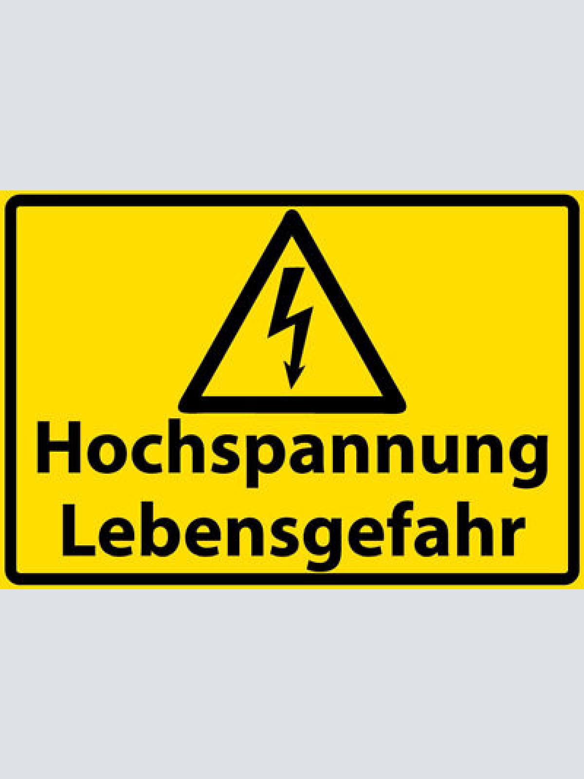 Schild Spruch Hochspannung Lebensgefahr Strom Warnung JW