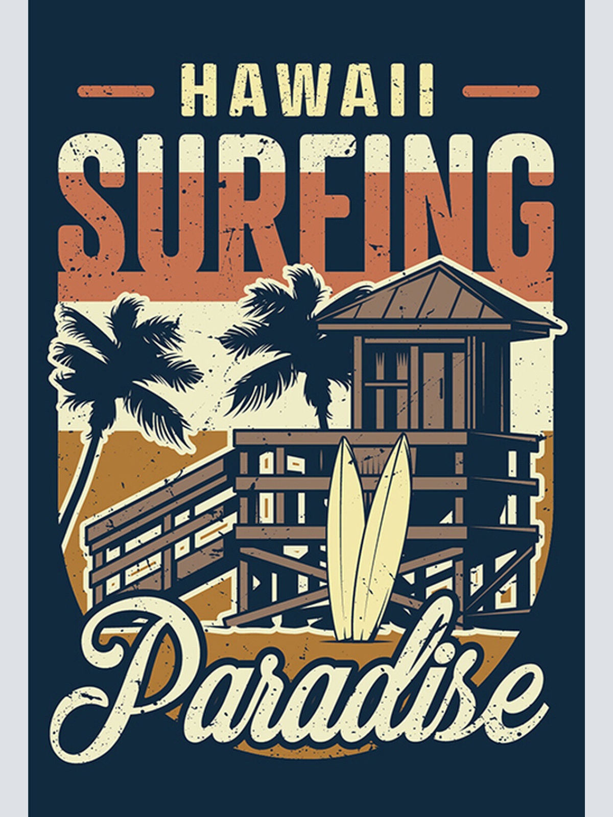 Schild Spruch Hawaii Surfing Paradise Comic JW