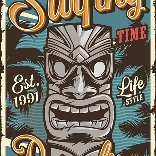 Schild Spruch Its Surfing Time Zeit zu surfen Paradise Lifestyle Lebensstil JW