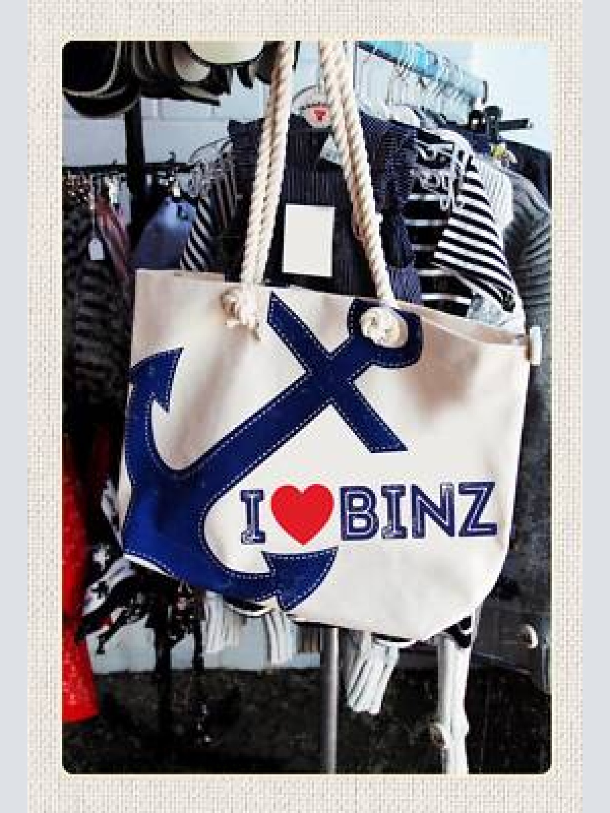 Schild spruch i love binz herz boutique jw
