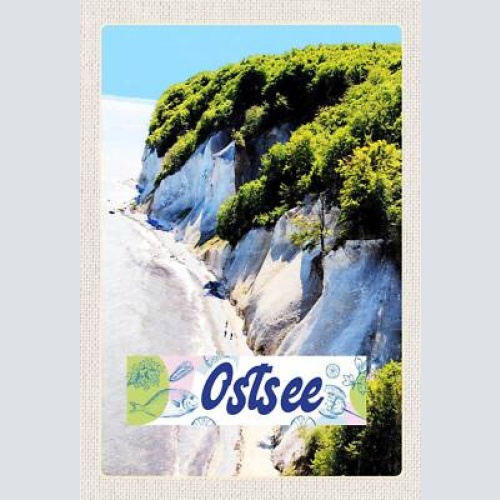 Schild spruch ostsee deutschland meer felsen wald strand jw