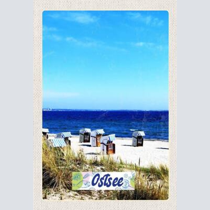Schild spruch ostsee deutschland meer strandkörbe strand jw