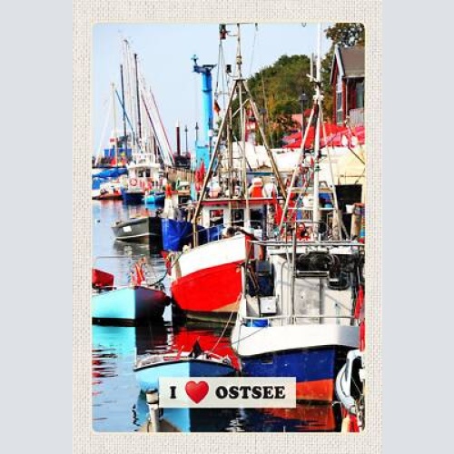 Schild spruch i love ostsee deutschland meer hafen schiffe jw