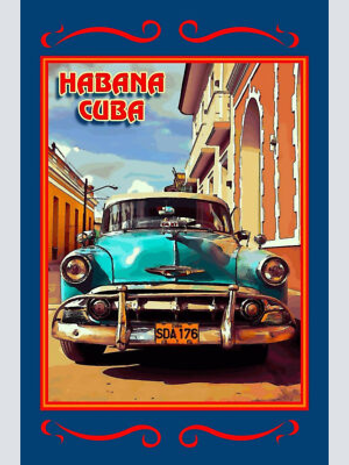 Schild Spruch Habana Cuba Havanna Kuba Auto Oldtimer JW