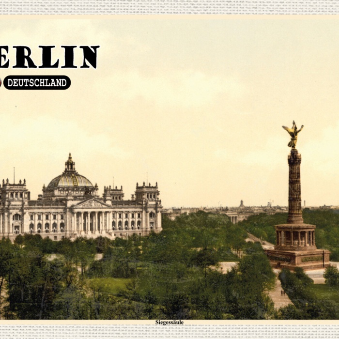 Schild Spruch Berlin Deutschland Siegessäule Historisch JW