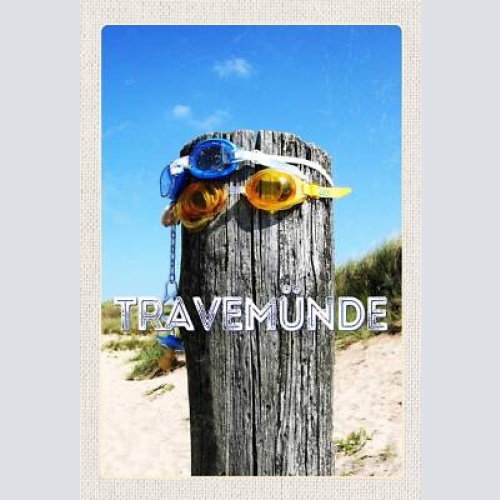 Schild spruch travemünde pfahl schwimmbrillen schnuller strand jw