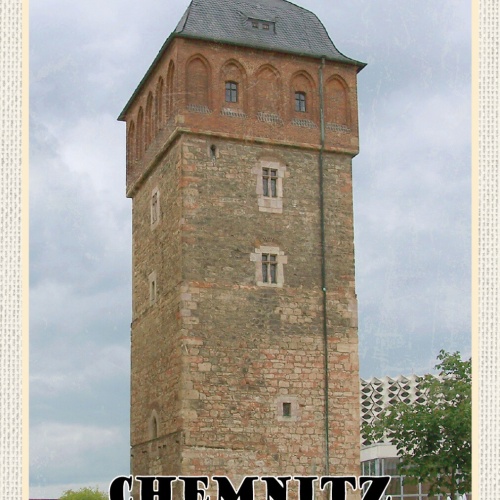 Schild Spruch Chemnitz Deutschland Roter Turm JW