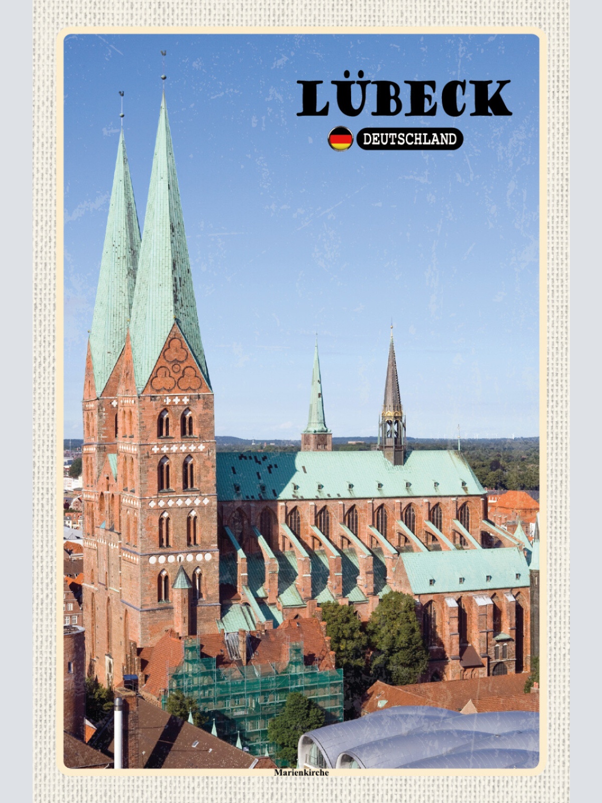 Schild Spruch Lübeck Deutschland Marienkirche JW