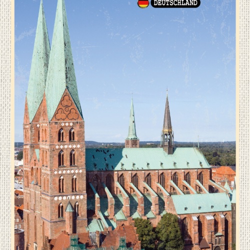 Schild Spruch Lübeck Deutschland Marienkirche JW