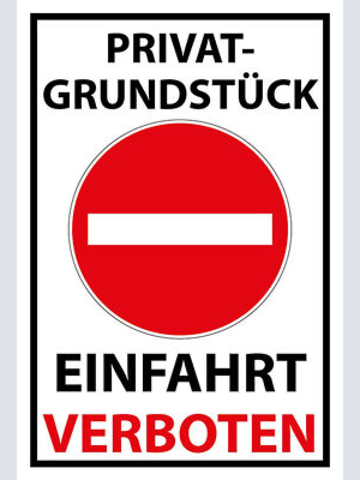 Schild Spruch Privatgrundstück Einfahrt verboten Warnung JW