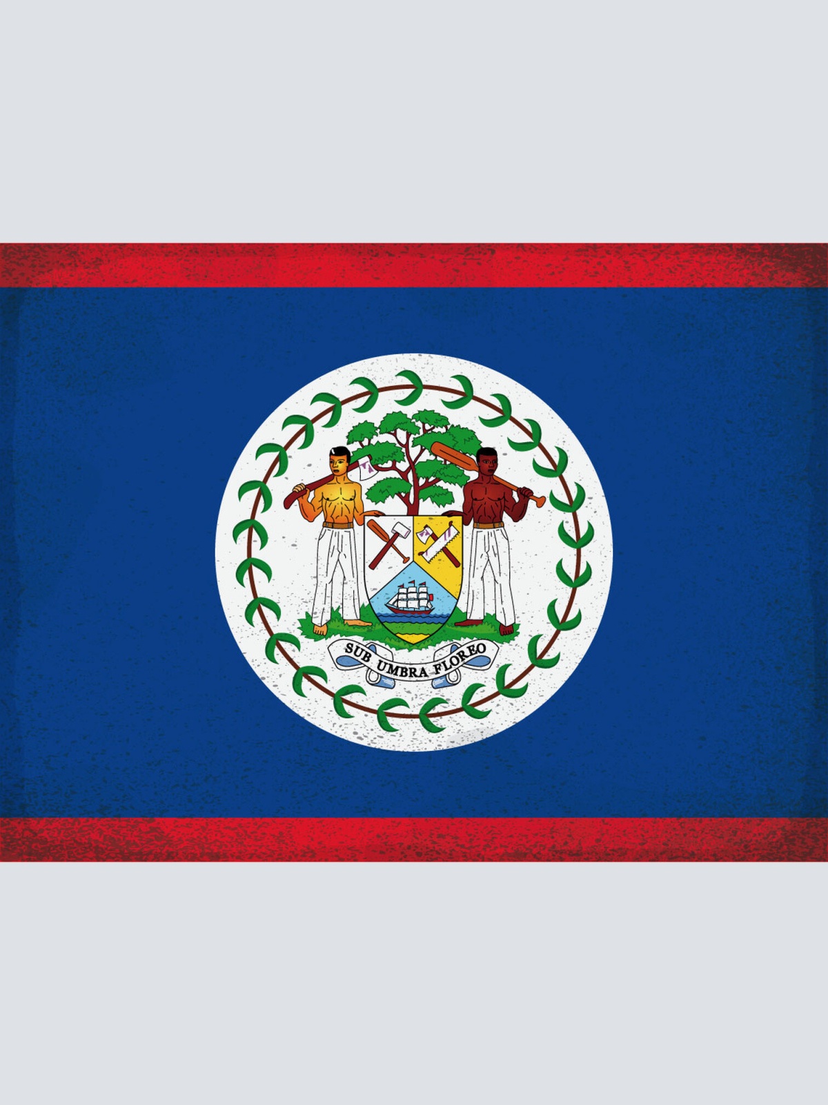 Schild Spruch Nationalflagge Belize JW