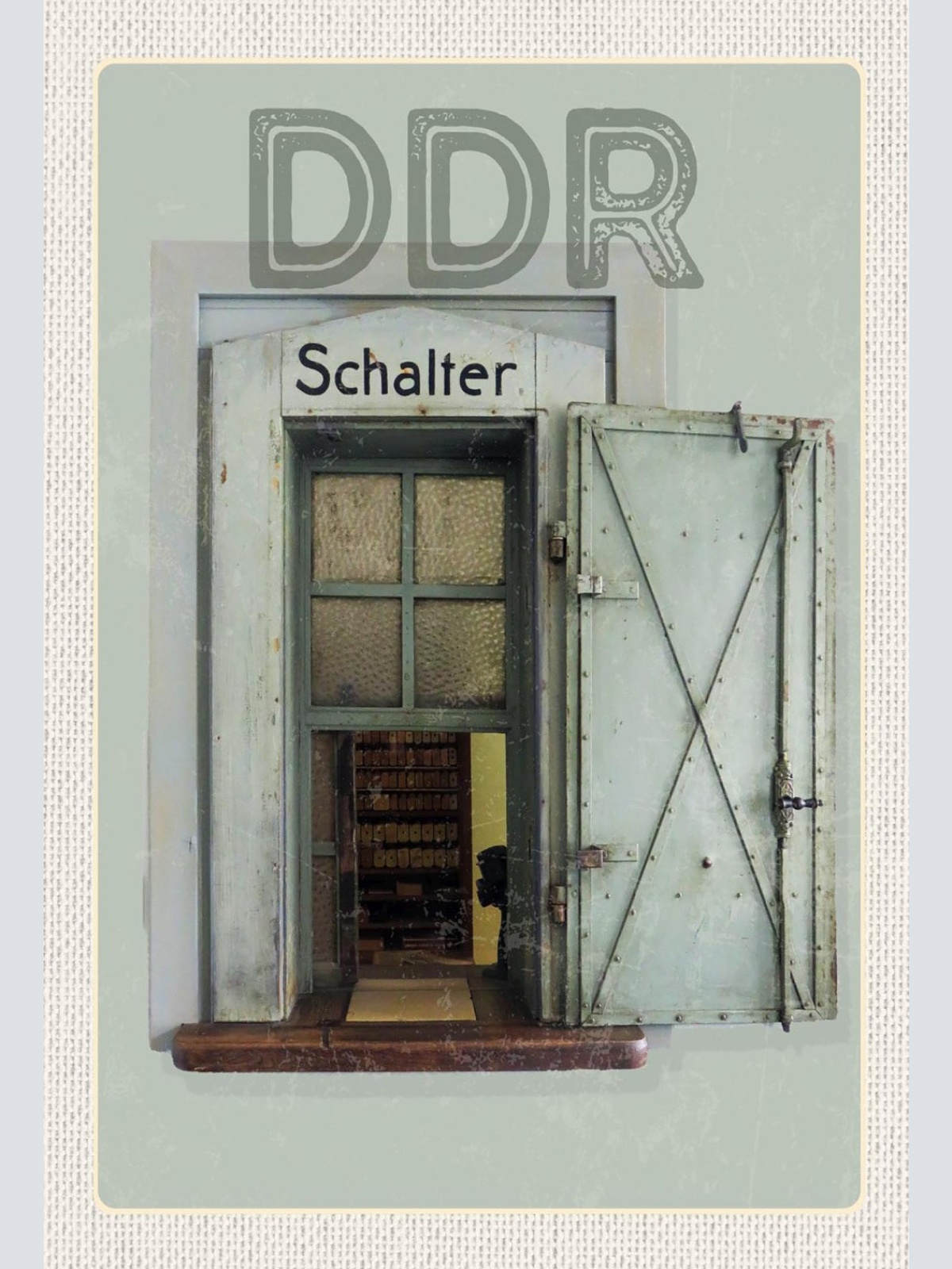 Schild Spruch DDR Schalter Fenster JW
