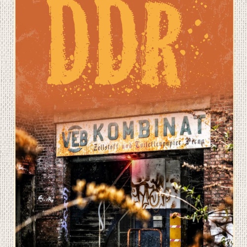 Schild Spruch DDR VEB Kombinat Zellstoff und Toilettenpapier JW