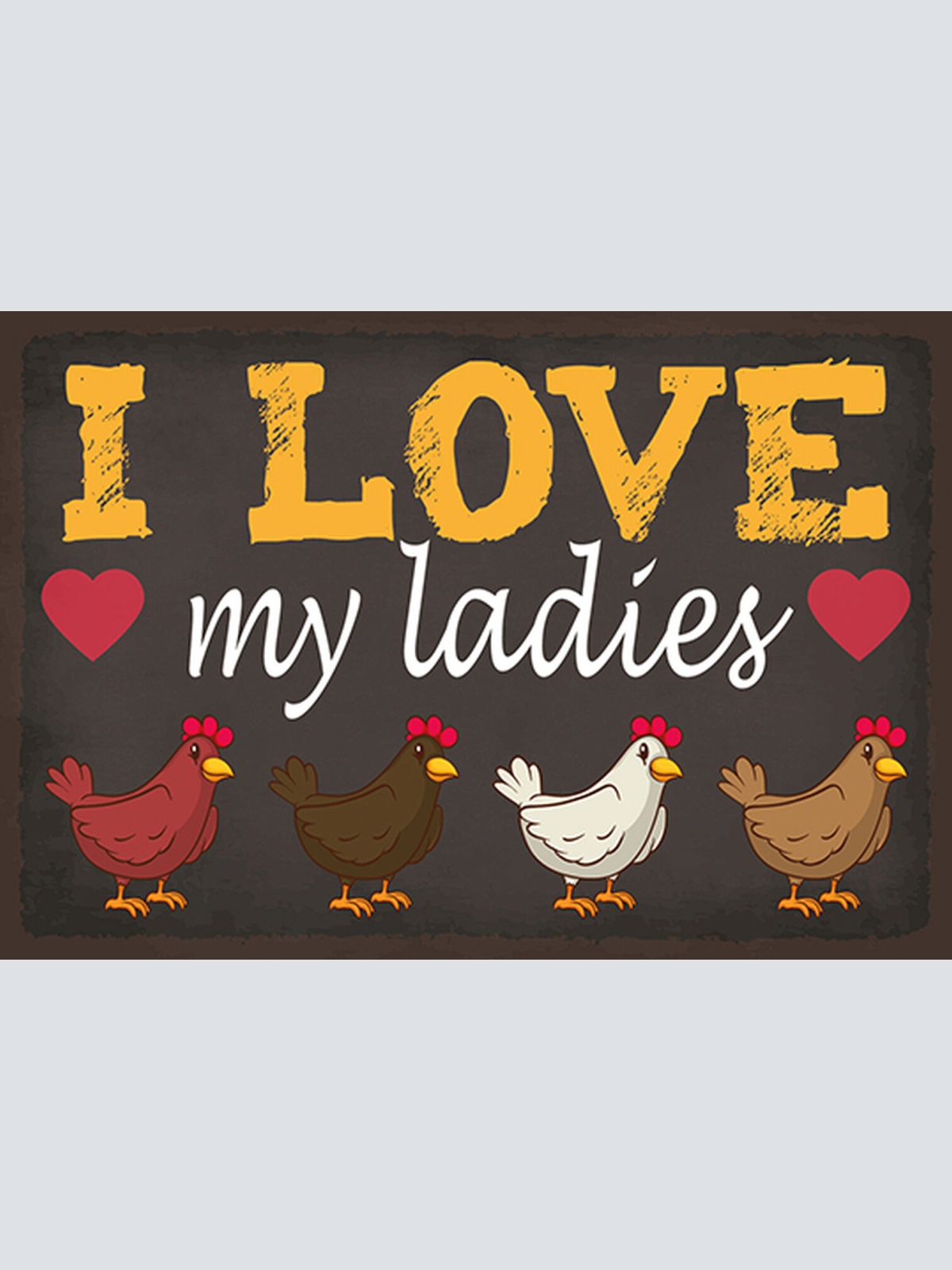 Schild Spruch I love my ladies Ich liebe meine Damen Hennen JW