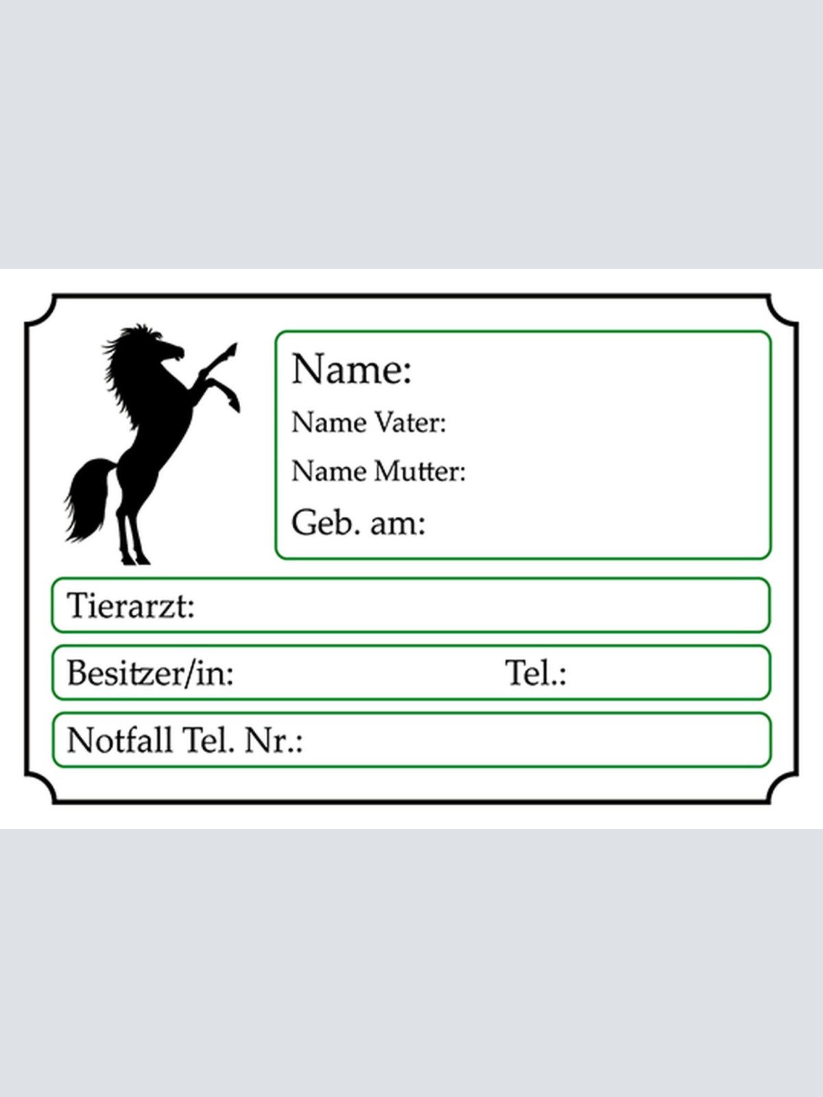Schild Spruch Steckbrief Pferd Nicht ausgefüllt Name Tierarzt Besitzer TelefonJW