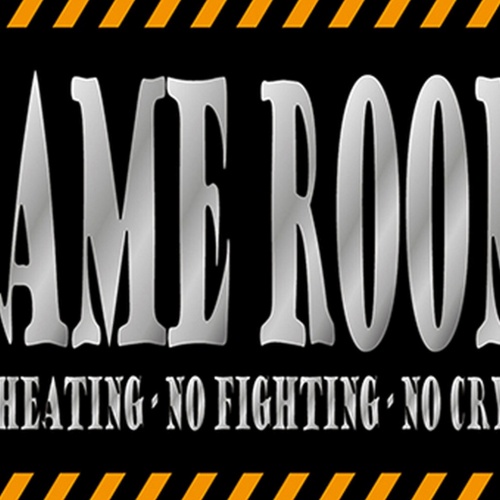 Schild Spruch Game Room No Cheating No Fighting No Crying Spielzimmer JW