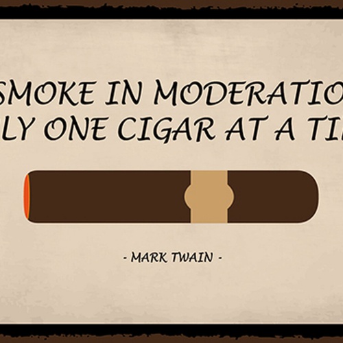 Schild Spruch I smoke one cigar at a time Mark Twain Rauche nur eine Zigarre  JW
