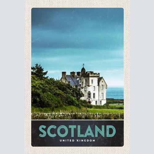 Schild spruch scotland schottland vereinigtes königreich villa herrenhaus meerjw